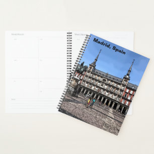 Comic Art of a plaza in Madrid, Spanje Planner