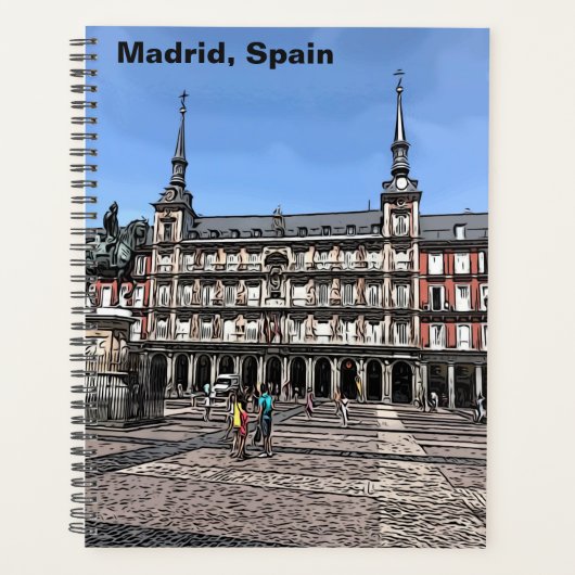 Comic Art of a plaza in Madrid, Spanje Planner (Voorkant)