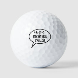 Comic ballon vloek symbolen golfer verloren bal