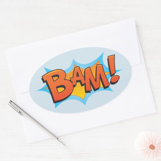 Comic BaM! Ovale Sticker (Envelop)