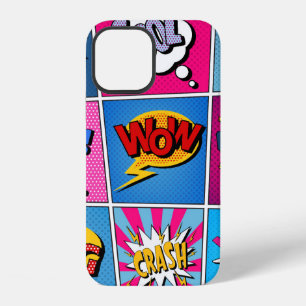 Comic Bellen Set. Uitdrukkingen Bom, Cool, Pow, Oo iPhone 12 Hoesje
