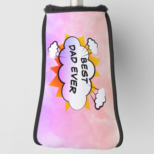 Comic beste vader ooit gepersonaliseerde golf hoof golfheadcover (Draai 90)