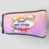 Comic beste vader ooit gepersonaliseerde golf hoof golfheadcover (Voorkant)