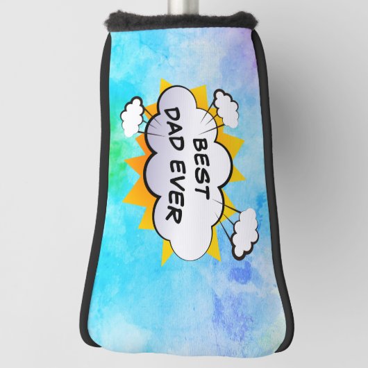 Comic beste vader ooit gepersonaliseerde golf hoof golfheadcover (Draai 90)