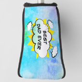 Comic beste vader ooit gepersonaliseerde golf hoof golfheadcover (Draai 90)