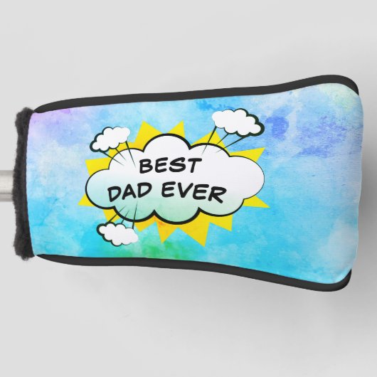 Comic beste vader ooit gepersonaliseerde golf hoof golfheadcover (Voorkant)