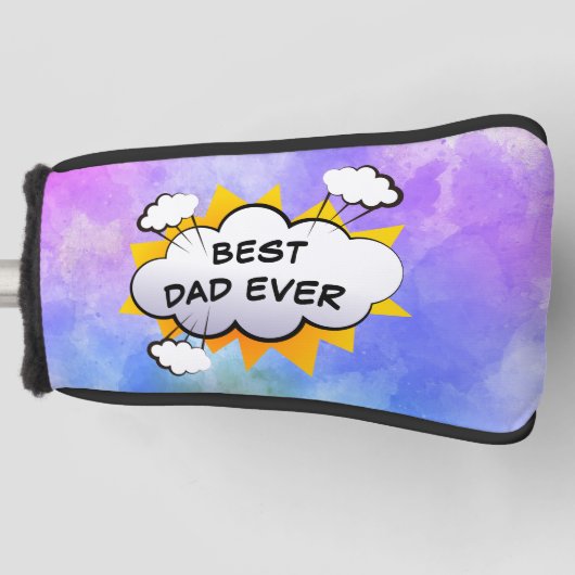 Comic beste vader ooit gepersonaliseerde golf hoof golfheadcover (Voorkant)