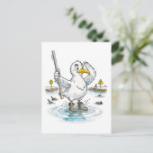 Comic Bird Flood Gauge Duty Briefkaart (Staand voorkant)