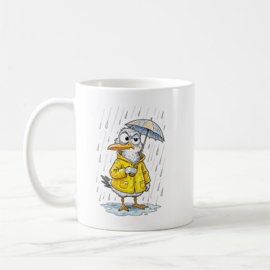 Comic Bird Rainy Day Duty Koffiemok (Links)