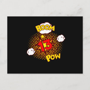 COMIC BIRTHDAY 13 13th Birthday 13 Year old Comic Briefkaart