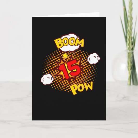 COMIC BIRTHDAY 15 15th Birthday 15 Year old Comic Kaart (Voorkant)