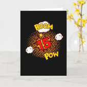 COMIC BIRTHDAY 15 15th Birthday 15 Year old Comic Kaart (Gele Bloem)