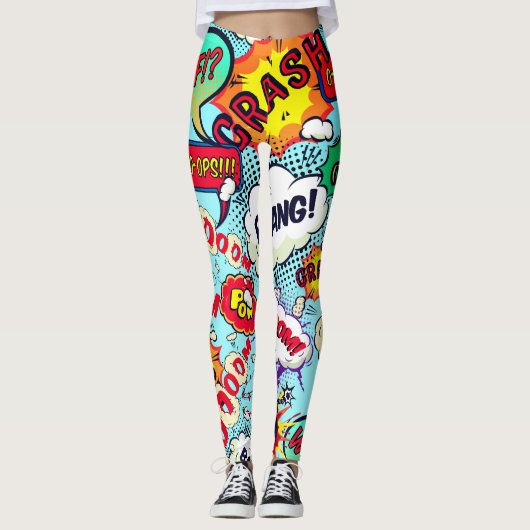 Comic Book Action Bubbles Leggings (Voorkant)