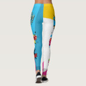 Comic Book Art Pop Kleurrijk Leggings (Achterkant)