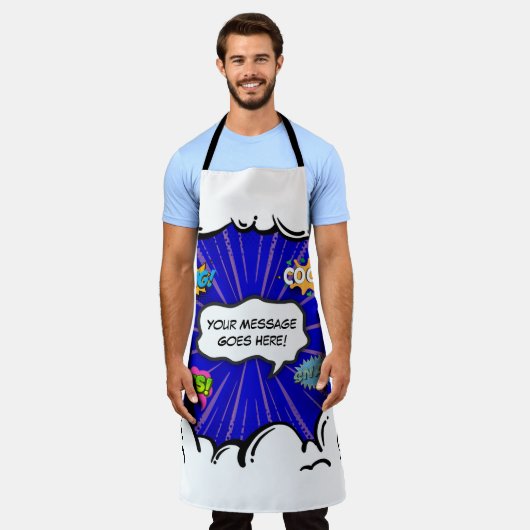 Comic Book Art Pop Tekst toevoegen Aangepast Schort (Gedragen)