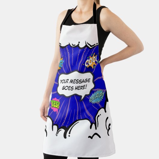 Comic Book Art Pop Tekst toevoegen Aangepast Schort (Insitu)