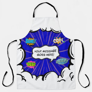 Comic Book Art Pop Tekst toevoegen Aangepast Schort