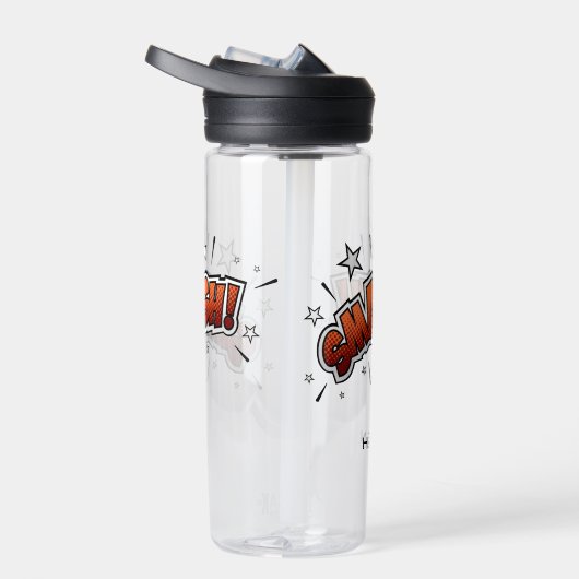 Comic Book Art Smash EXclamatie gepersonaliseerd Waterfles (Rechts)