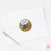 Comic Book Baby Shower Strooi Klaar om te POP Ronde Sticker (Envelop)