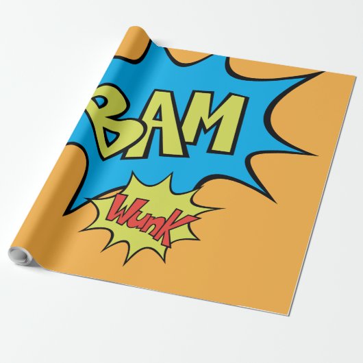 Comic Book "Bam"-ballon Cadeaupapier (Uitgerold)