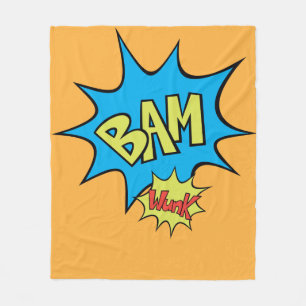 Comic Book "Bam"-ballon Fleece Deken