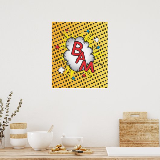 Comic Book Bam explotion poster illustratie (Keuken)