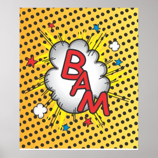 Comic Book Bam explotion poster illustratie (Voorkant)