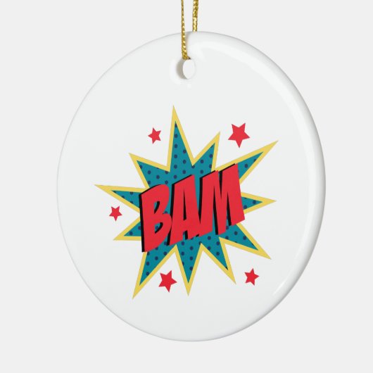 Comic Book Bam Keramisch Ornament (Links)