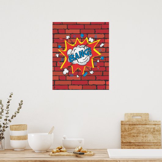 Comic Book Bang poster illustratie (Keuken)