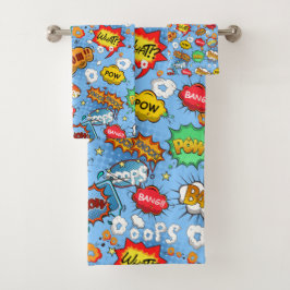 Comic Book Bathroom Towel Set Bad Handdoek