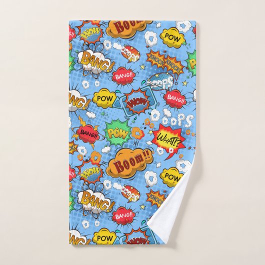 Comic Book Bathroom Towel Set Bad Handdoek (Handdoek)