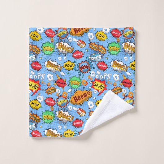 Comic Book Bathroom Towel Set Bad Handdoek (Wasdoekje)