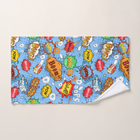 Comic Book Bathroom Towel Set Bad Handdoek (Handdoek)