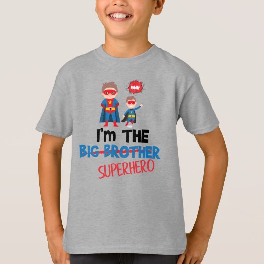 Comic book big brother superheld li'l sidekick t-shirt (Voorkant)