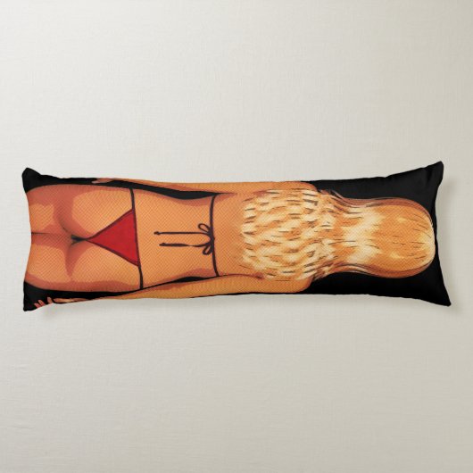 Comic Book Blonde Bikini Babe Lichaamskussen (Achterkant)
