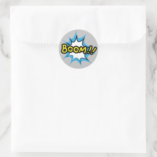 Comic Book Boom Ronde Sticker (Tas)