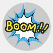 Comic Book Boom Ronde Sticker (Voorkant)
