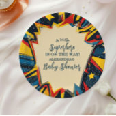 Comic Book Boy Baby shower Papieren Bordje