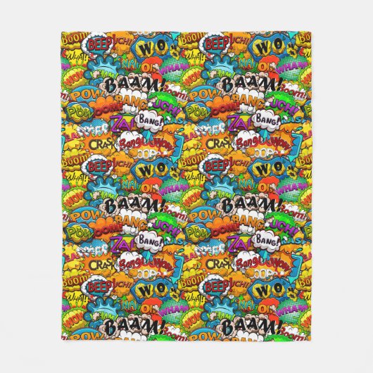 Comic Book Bubbles Fleece Blanket Deken (Voorkant)