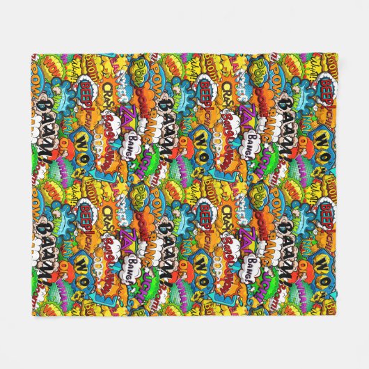Comic Book Bubbles Fleece Blanket Deken (Voorkant (Horizontaal))