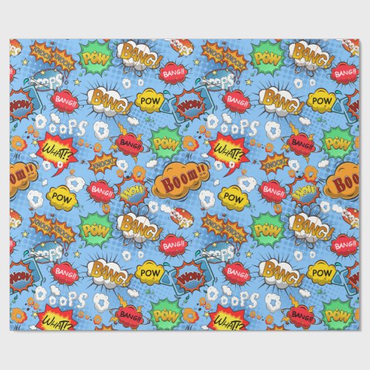 Comic Book Bubbles Wrapppapier Cadeaupapier (Vlak)