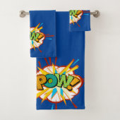 Comic Book Burst POW Text Superheld Towel Set Bad Handdoek (Insitu)