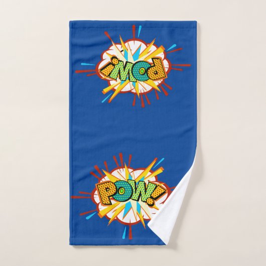 Comic Book Burst POW Text Superheld Towel Set Bad Handdoek (Handdoek)