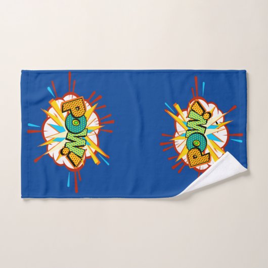 Comic Book Burst POW Text Superheld Towel Set Bad Handdoek (Handdoek)