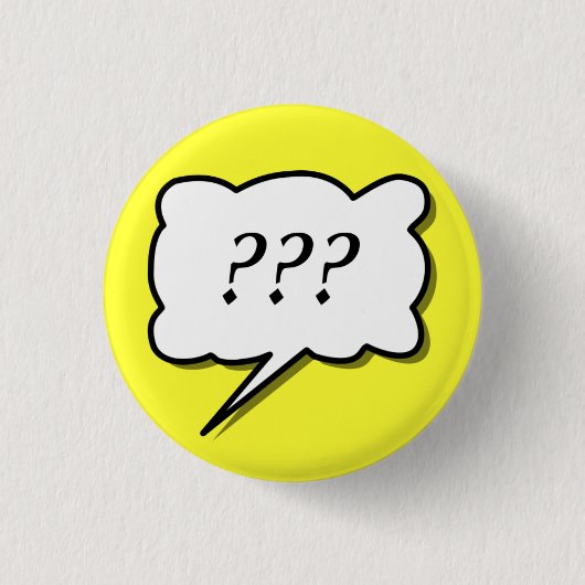 Comic Book Call Out "????" Ronde Button 3,2 Cm (Voorkant)