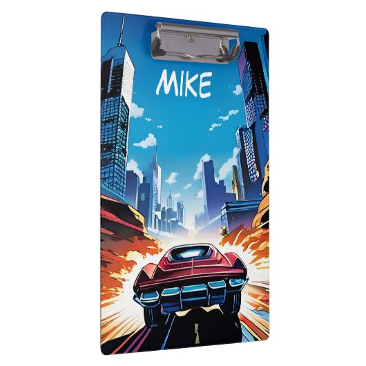 Comic Book Car gaat snel Klembord (Rechts)