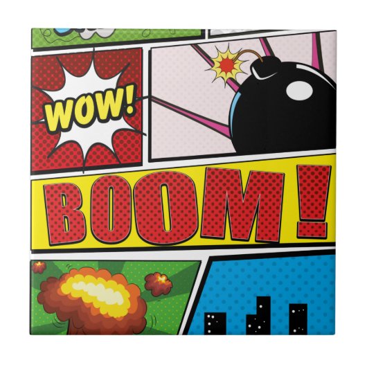 Comic Book cartoon fonts! Tegeltje (Voorkant)