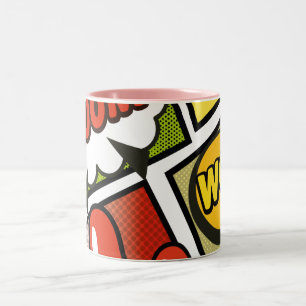 Comic Book cartoon fonts! Tweekleurige Koffiemok