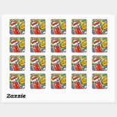 Comic Book cartoon fonts! Vierkante Sticker (Vel)