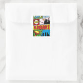 Comic book cartoon-lettertypen! vierkante sticker (Tas)